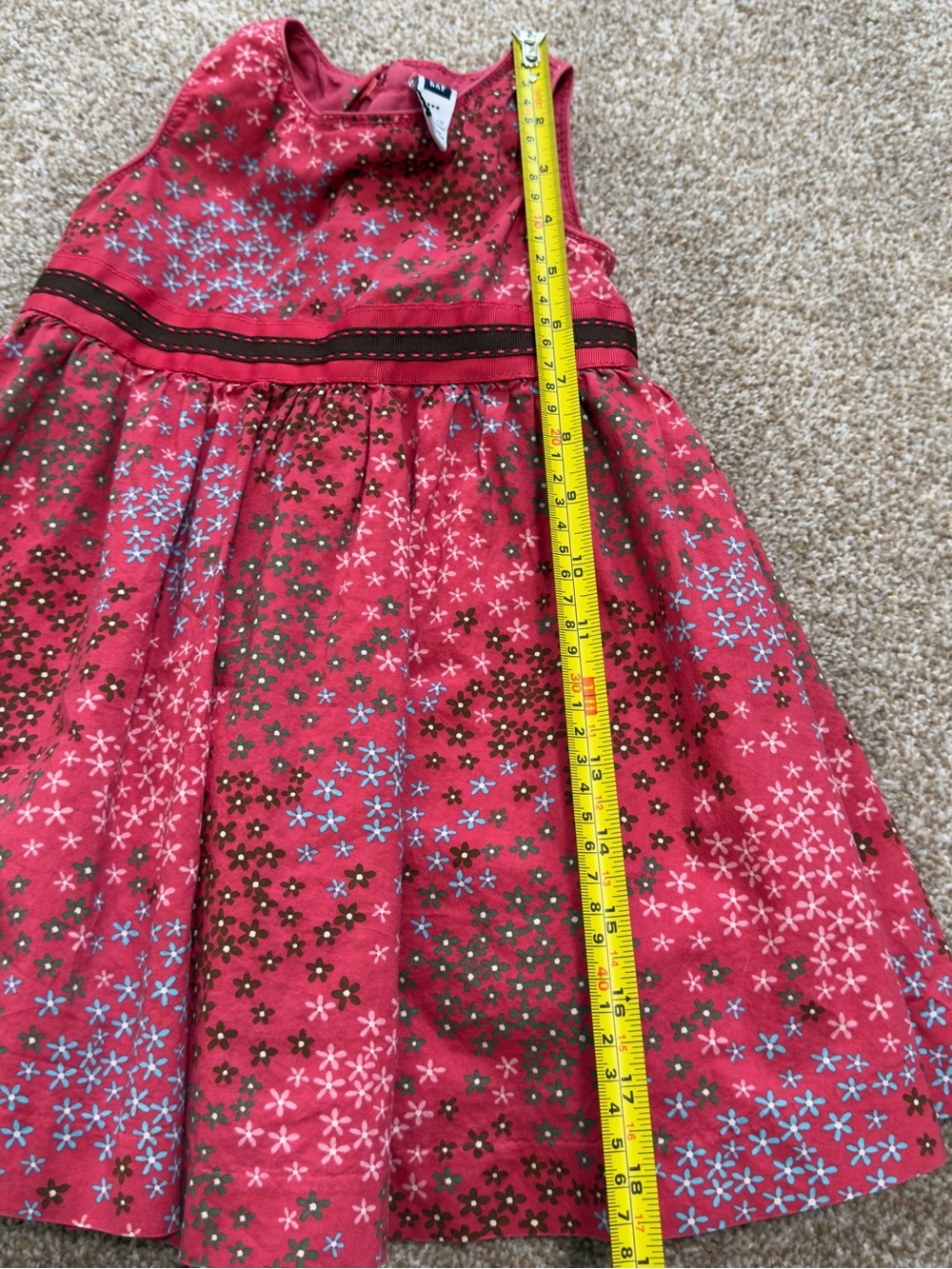 Baby Gap Pink Floral Dress 18-24M Cottagecore Easter Spring - Picture 6 of 7
